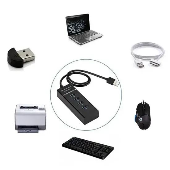 Fully S-802G 4 Port USB 2.0 Hub Çoklayıcı (30cm Kablolu) resmi