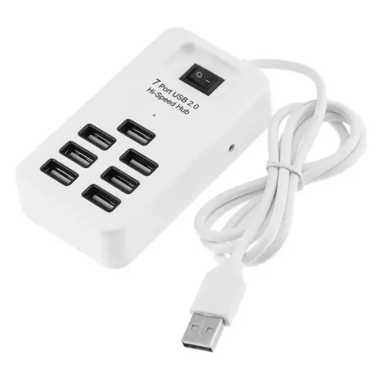 Fully S-802J 7 Port USB 2.0 Anahtarlı ve 1 Metre Kablolu Hub Çoklayıcı resmi