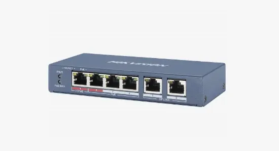 HIKVISION DS-3E0106P-E/M 4XFE+2XFE 35W POE SWITCH resmi