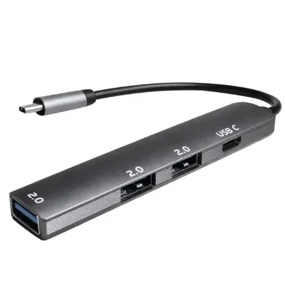 Fully S-802K 4'ü 1 Arada USB-A Type-C Hub Dönüştürücü Alüminyum Gövde Ultra İnce Tasarım resmi