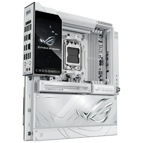 ASUS ROG CROSSHAIR X870E GLACIAL AM5 ANAKART resmi