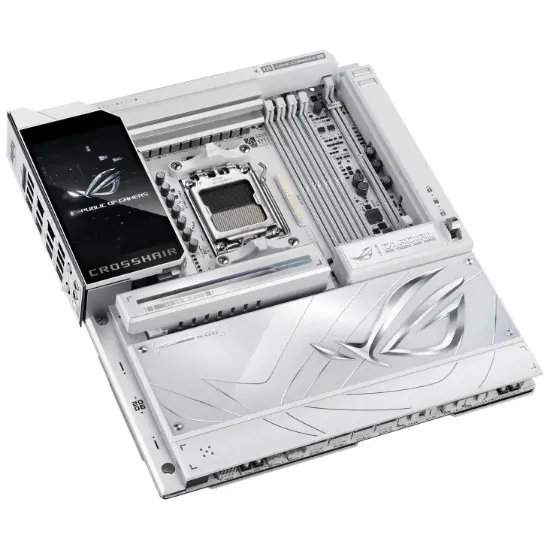ASUS ROG CROSSHAIR X870E GLACIAL AM5 ANAKART resmi