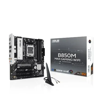 ASUS B850M MAX GAMING WIFI AM5 DDR5 8000MHZ(OC)  mATX HDMI ANAKART resmi