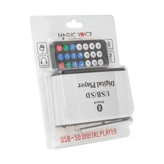 Magicvoice USB-SD-MMC-AUX-Bluetooth Kumandalı Oto Teyp Çevirici (Kasalı Model) resmi