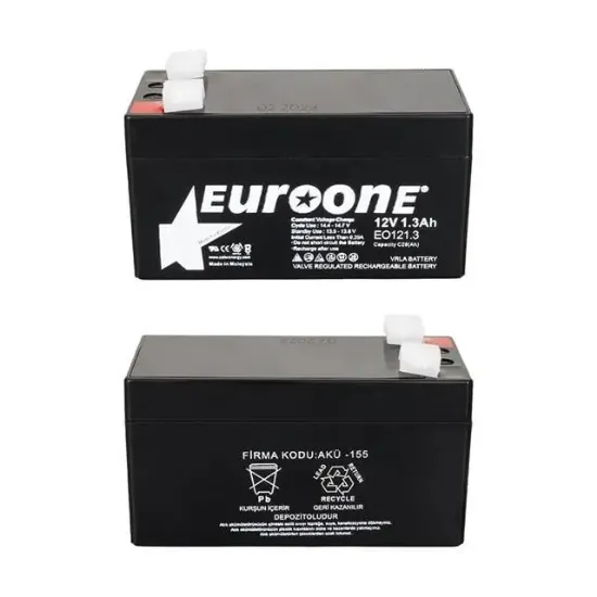 Euroone EO121.3 12 Volt  1.3 Amper Bakımsız Kuru AGM Akü resmi