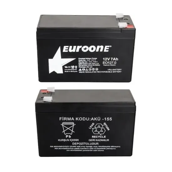 Euroone EO127.0 12 Volt 7 Amper Bakımsız Kuru Akü resmi