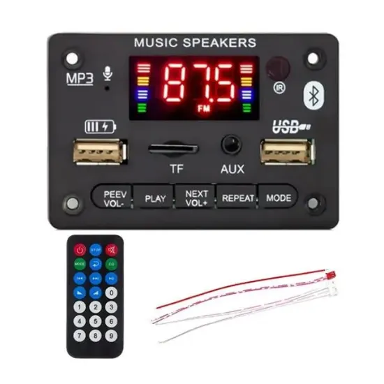 Magicvoice USB-SD-Bluetooth-Kumanda-2*40W Anfi Çıkışlı Oto Teyp Çevirici Dijital Player Board resmi