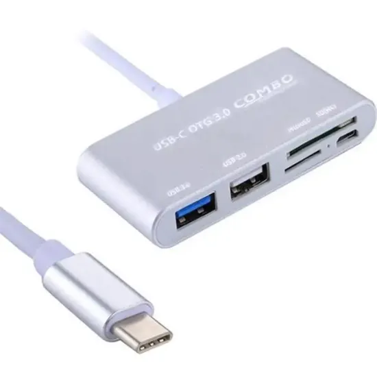 Powermaster USB Type-C Otg Combo Usb 3.0 Hub+Kart Okuyucu resmi