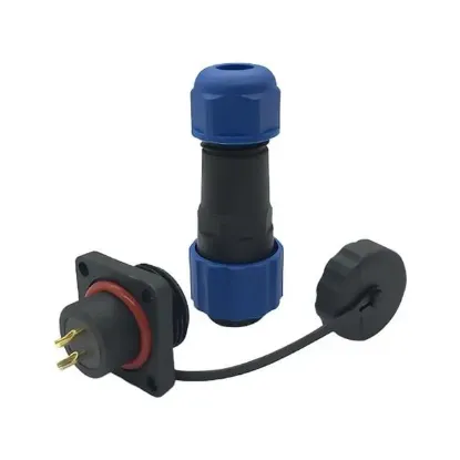 SD16 Su Geçirmez 2 Pin 16 Mm Dörtgen Konnektör (Fiş-Soket / Erkek-Dişi) resmi