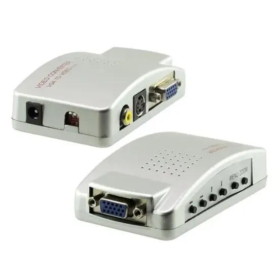 Powermaster PM-983 VGA'dan BNC S-Video VGA'ya Görüntü Dönüştürücü 1080P Destekli resmi