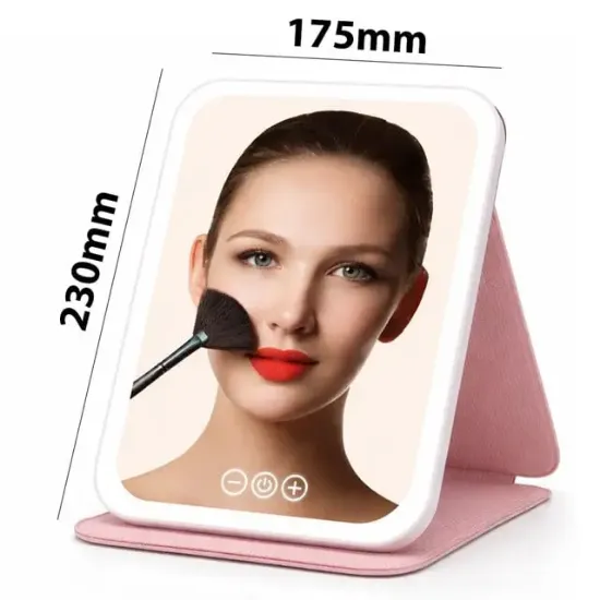 Powermaster PM-27373 Işıklı Profesyonel Makyaj Aynası 3 Renk Modlu Şarjlı Katlanabilir resmi