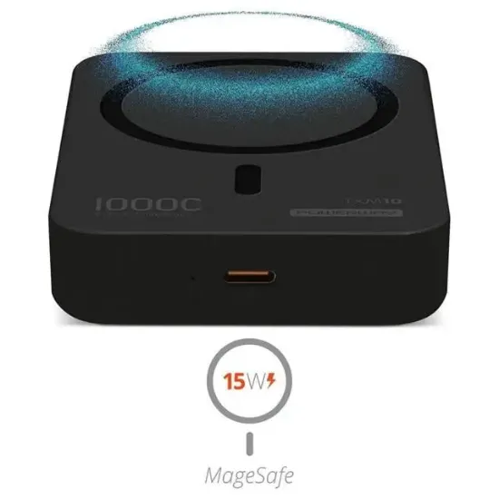 Powerway 10.000mAh PD15W Magsafe Kablosuz Wireless Taşınabilir Şarj Cihazı Siyah Powerbank TXM10 resmi