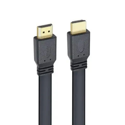 PowerMaster HK-25508 Düz Siyah 1.5 Metre Flat Yassı Gold Uçlu 19 Pin HDMI Kablo resmi