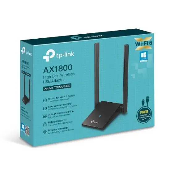 TP-LINK ARCHER TX20U PLUS AX1800 Mbps USB ADAPTÖR resmi