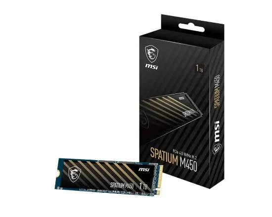 1TB MSI SPATIUM M450 PCIE 4.0 NVME M.2 V1 3400/2400MB/s resmi