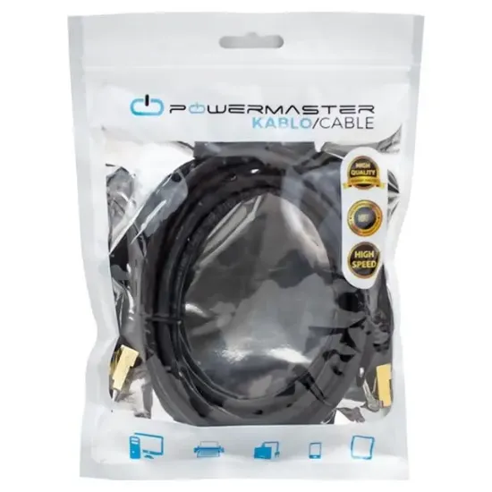 PowerMaster PMCAT72 Cat7 2 Metre 10Gbps 600MHz LAN Ethernet Kablosu - RJ45 26AWG Bakır resmi