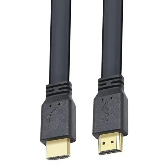 PowerMaster HK-25508 Düz Siyah 1.5 Metre Flat Yassı Gold Uçlu 19 Pin HDMI Kablo resmi