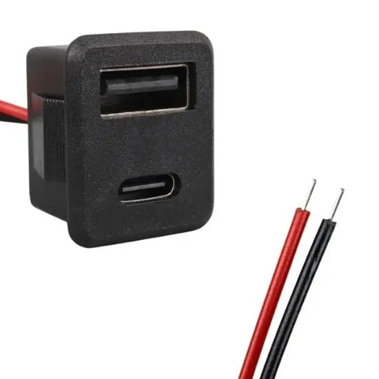 IC-266T-4 Pano Tip Kare Type-C + USB Şarj Soketi Bağlantı Modülü resmi