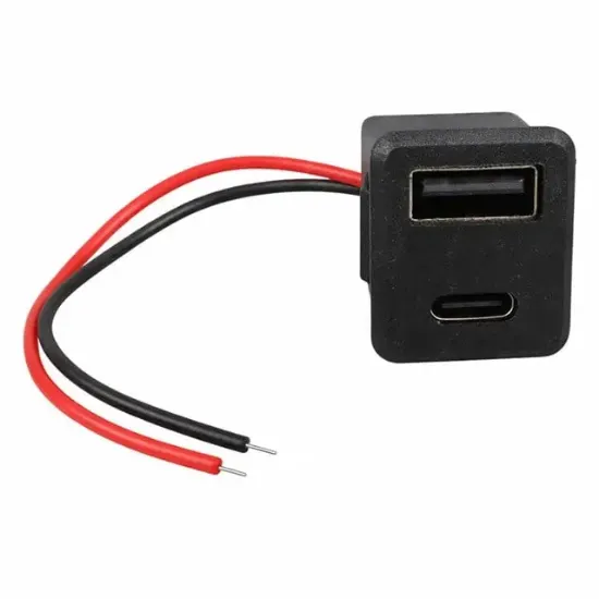 IC-266T-4 Pano Tip Kare Type-C + USB Şarj Soketi Bağlantı Modülü resmi