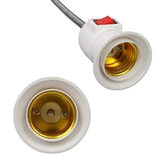 LedX DY-112 Prizden E27 Duya Dönüştürücü 26cm Spiralli Anahtarlı Duy resmi