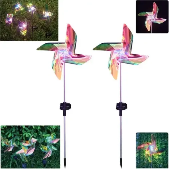 Powermaster PM-29310 Dc 5 Volt Solar Rüzgar Gülü Led Bahçe Aydınlatma 2'li Paket resmi