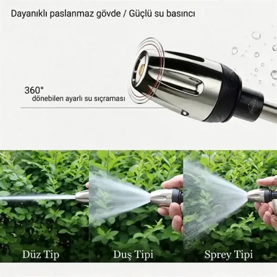 Powermaster PM-29663 Yüksek Basınçlı Uzun Çubuklu Araç Yıkama ve Sulama Seti resmi