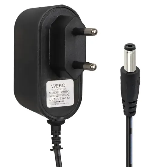 Weko WK-21690 9 Volt 1 Amper 5.5*2.5 Mm Uçlu Priz Tipi Adaptör resmi