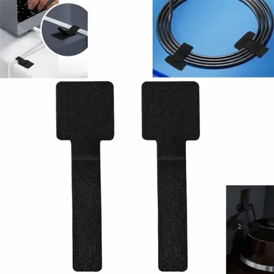 Sunup SN-29138 SiyahYapışkanlı 10'lu Kablo Düzenleyici  resmi