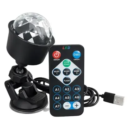 Powermaster PM-37731 RGB LED Hareketli Disko Topu ve Sahne Aydınlatma Lambası Uzaktan Kumandalı resmi