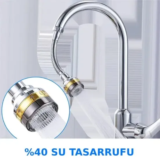 Sunup SN-29319 Üç Kademe Hız Ayarlı Su Akış Kontrollü Musluk Başlığı resmi