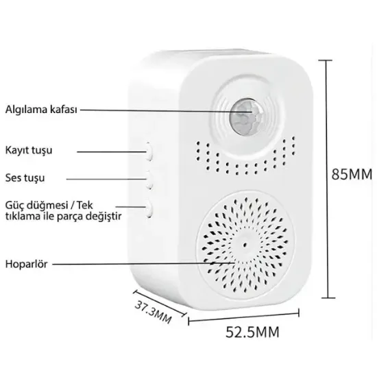 Powermaster PM-29670 Dc 5V Şarjlı Sesli İkaz Akıllı Kapı Sensörü                             resmi
