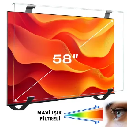Weko WK-29932 58" Mavi Işık Filtreli TV Ekran Koruyucu Darbeye Dayanıklı 2mm Optik Difüzörlü resmi