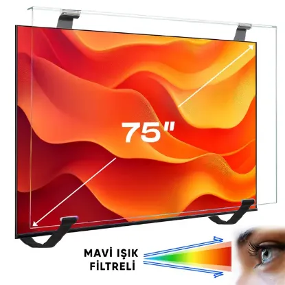 Weko WK-29929 75" Mavi Işık Filtreli TV Ekran Koruyucu Darbeye Dayanıklı 2mm Optik Difüzörlü resmi