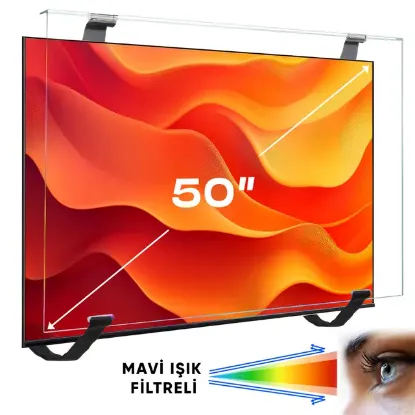 Weko WK-29926 50" Mavi Işık Filtreli TV Ekran Koruyucu Darbeye Dayanıklı 2mm Optik Difüzörlü resmi