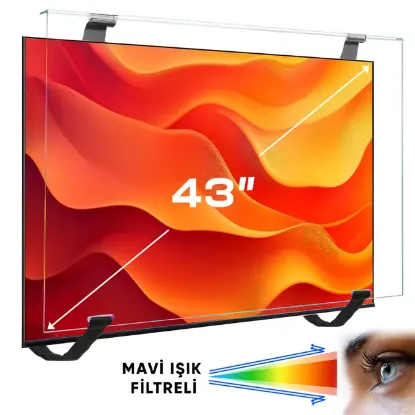Weko WK-29925 43" Mavi Işık Filtreli TV Ekran Koruyucu Darbeye Dayanıklı 2mm Optik Difüzörlü resmi