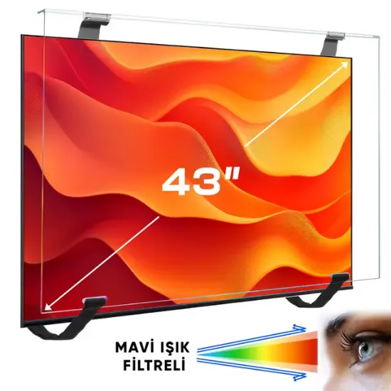 Weko WK-29925 43" Mavi Işık Filtreli TV Ekran Koruyucu Darbeye Dayanıklı 2mm Optik Difüzörlü resmi