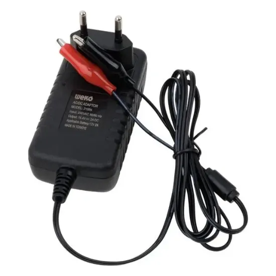 Weko 14.4 Volt - 2 Amper Krokodil Uçlu Kırmızı Yeşil Ledli Yerli Üretim Akü Şarj Cihazı (Out :12v-2a) resmi