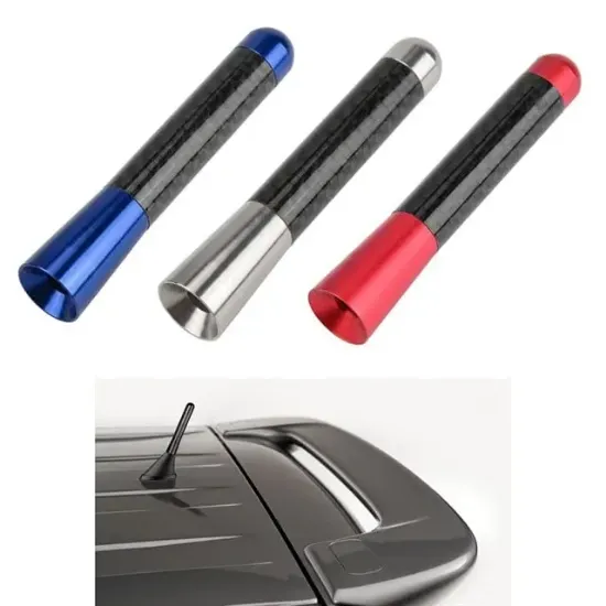 PowerMaster PM-26308 Universal Mavi Karbon Fiber Oto Çubuk Radyo Anteni 12 CM resmi