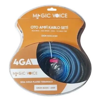 MagicVoice MV-6189 4GA Oto Amfi - Anfi Kablo Seti 120A Sigorta Dahil resmi