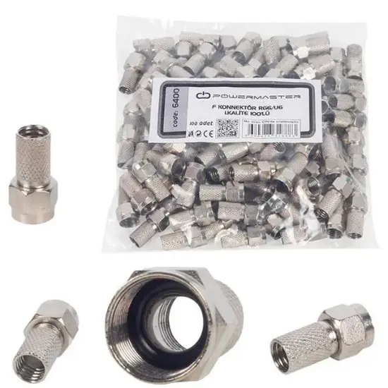 Powermaster F Konnektör RG6/U6 (100'lü Paket) resmi