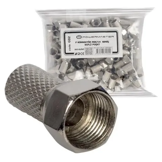 F Konnektör RG6-U4 Geniş 18 Mm (100 Adet) resmi