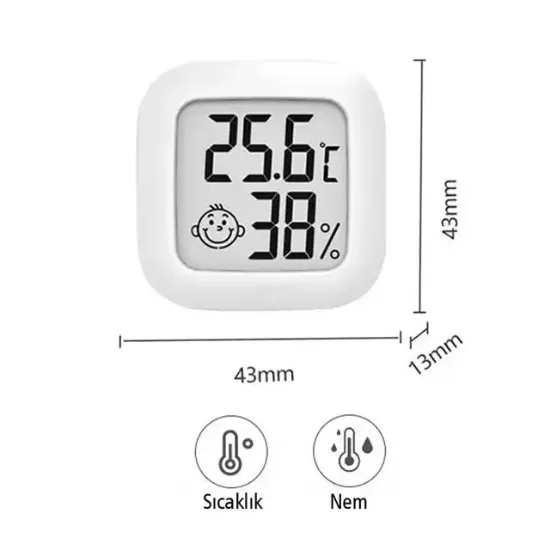 PowerMaster PM-6235 Oda Tipi Mini Ekranlı Sıcaklık Nem Ölçer Termometre resmi