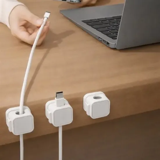 Sunup SN-29136 Manyetik 6'lı Kablo Tutucu  Düzenleyici Organizer Klips Beyaz                                                          resmi