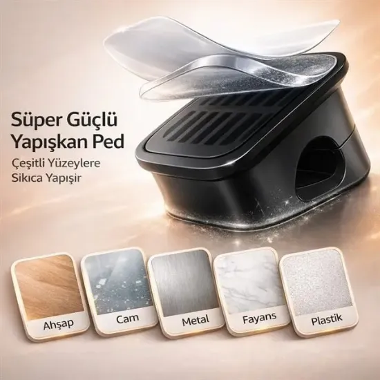 Sunup SN-29135 Manyetik 6'lı Kablo Tutucu Düzenleyici Organizer Klips Siyah  resmi