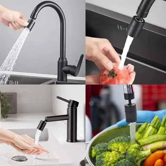 Sunup SN-29318 Çift Hız Ayarlı Siyah Musluk Başlığı                                                  resmi