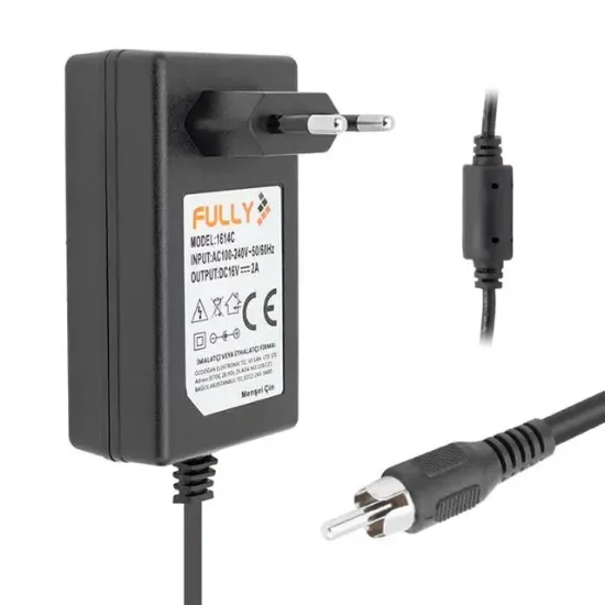 Fully O-1614C 16 Volt 2 Amper TOS RCA Uçlu Santral Adaptörü resmi
