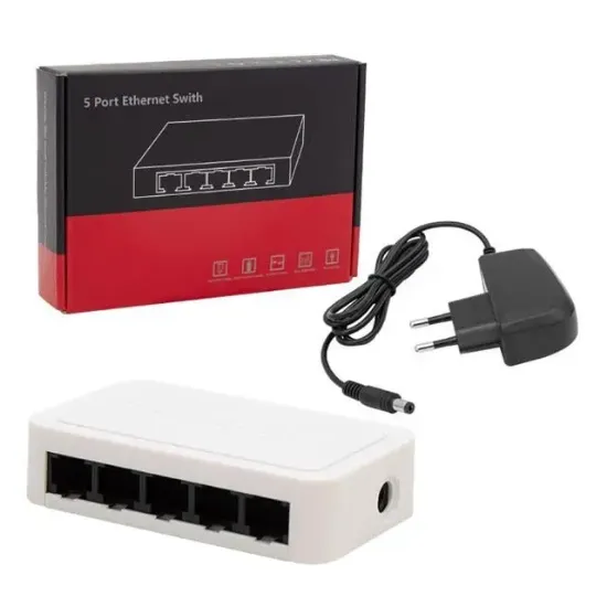PowerMaster PM-17647 5 Port 10/100 Mbps Ethernet Switch resmi