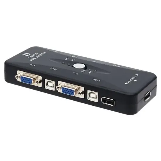 PowerMaster PM-15166 4 Kanal VGA KVM Switch (4 Bilgisayarı Tek Elden Yönetin) resmi
