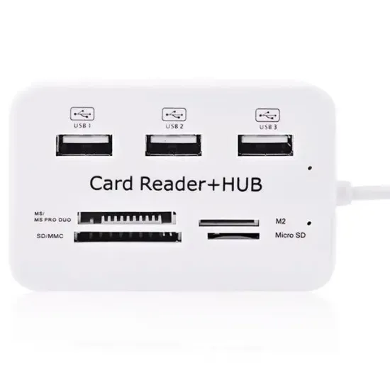 Powermaster 3 Port 2.0 Usb Çoklayıcı Hub + 4 Slot Kart Okuyucu PM-6052 resmi