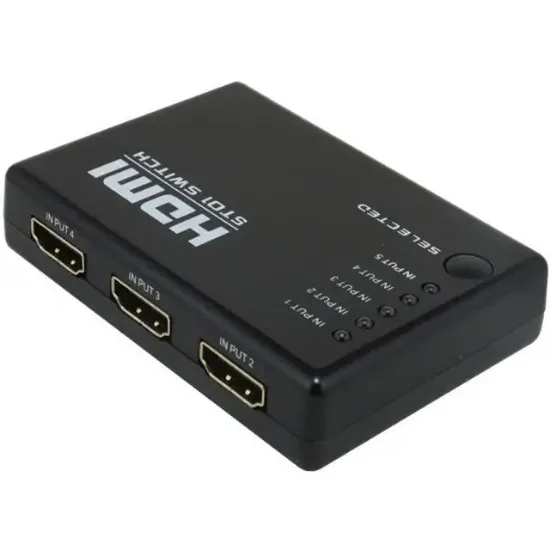 PowerMaster PM-8342 5 Giriş 1 Çıkış HDMI 2.0 4K@60Hz Switcher Toplayıcı Kumandalı resmi